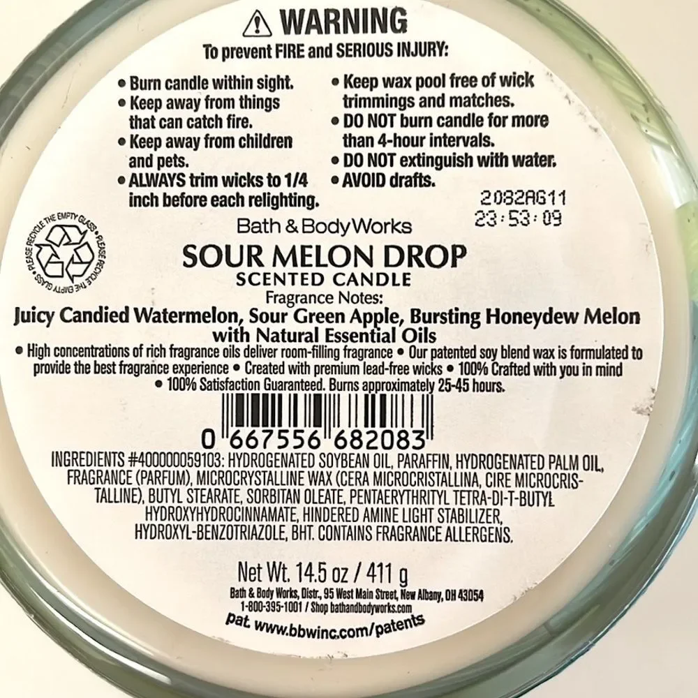 Bath & Body Works Sour Melon Drop Candle